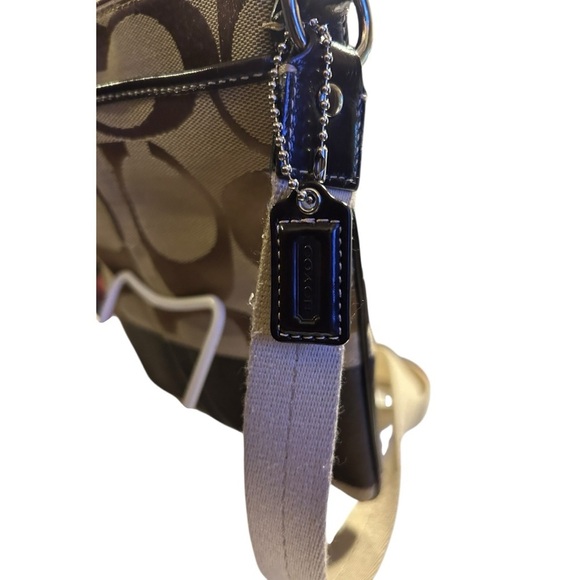 Coach Signature Brown/Tan Jacquard Crossbody Shoulder/Handbag - Picture 4 of 6